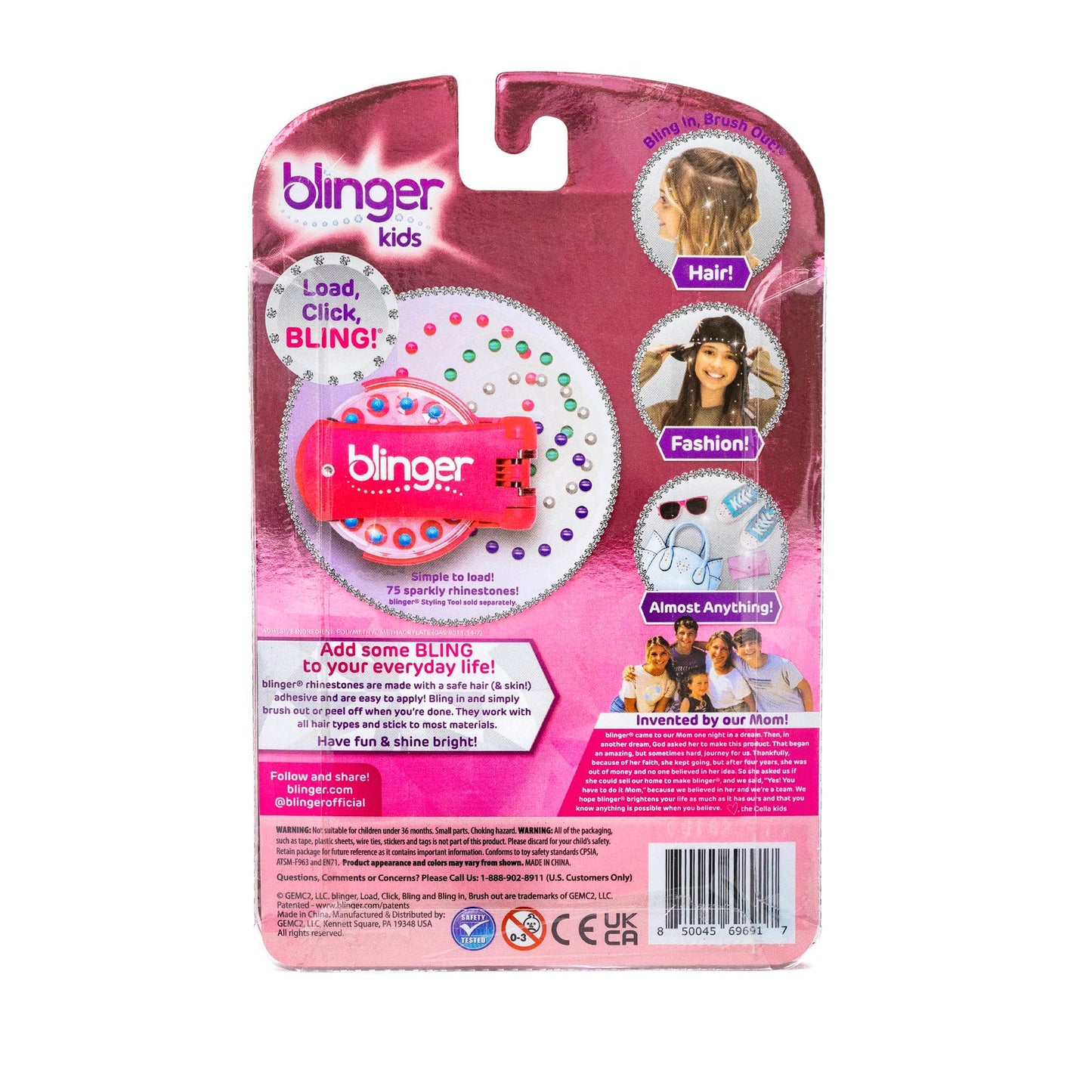 Blinger® Sparkle Collection Refill Pack | 75 Acrylic Rhinestones in 5 Discs | Exclusive for Blinger Gem Stamper (Royal)