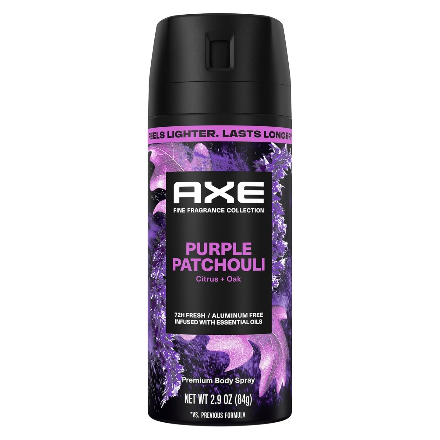 AXE Fine Fragrance Collection Body Spray - Purple Patchouli | 72-Hour Freshness, Aluminum-Free, 2.9 oz