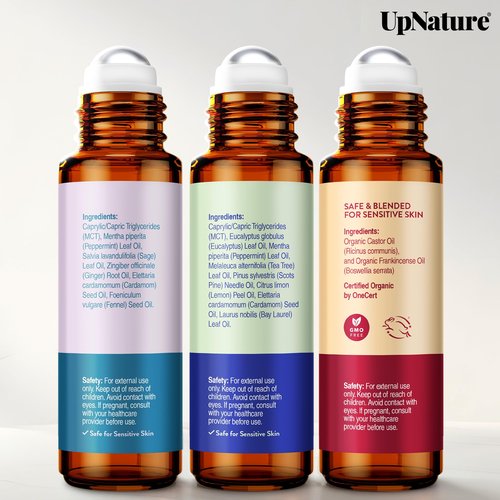 UpNature Self Care Essential Oil Roll On Set (3 Pack) – Gifts for Mom, Relief Relaxation Gifts for Women – Essential Oils Aromatherapy Rollers - Breathe, Beauty & Calm
