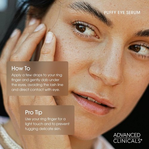 Advanced Clinicals Under Eye Serum - Anti-Aging Vitamin C & Caffeine for Puffiness, Dark Circles | 1.75 Fl Oz