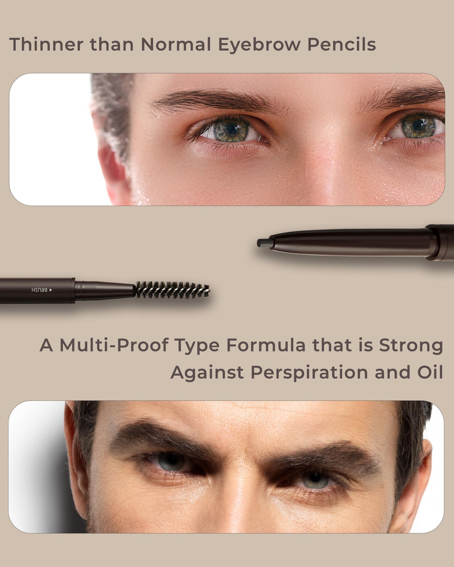 OBgE Easy Pencil Brow (Deep Gray, 0.003oz) - Ultra Fine Eyebrow Pencil with Brush for Precise and Effortless Brow Shaping. Long Lasting Natural Color.