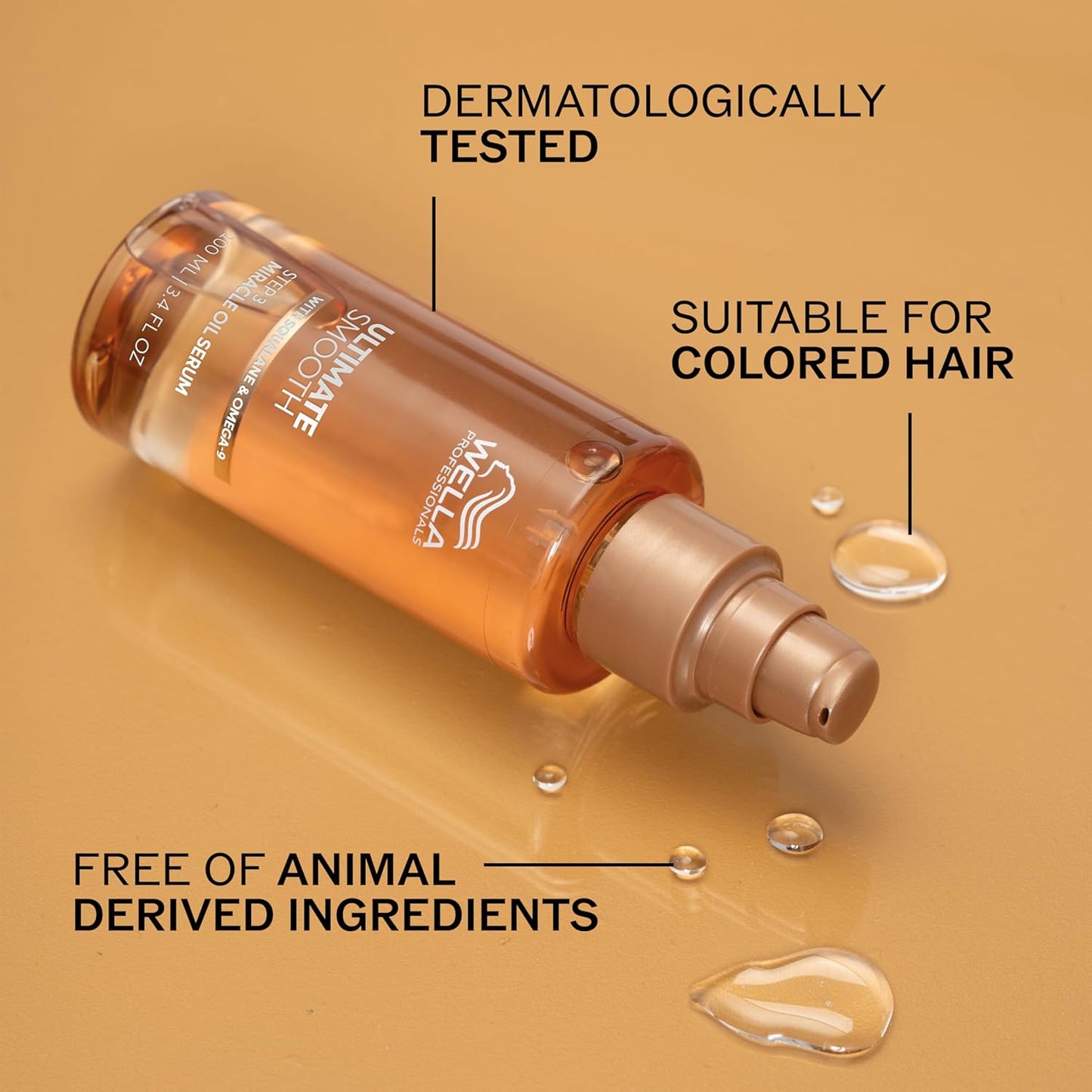 Wella Professionals Ultimate Smooth Shampoo - Shine & Smoothness for Dry, Dull Hair | Color Safe with Squalane & Omega 9