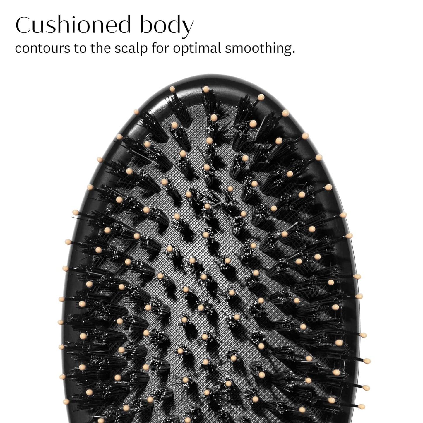T3 Polish & Shine Oval Hairbrush - Premium Vegan Boar & Nylon Bristles for Smoothing & Detangling