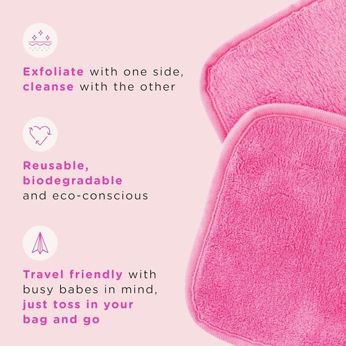ERASE YOUR FACE Reusable Makeup Remover Cloths - Water-Activated Microfiber Towels for Sensitive Skin - 4 Multi-Color Pack