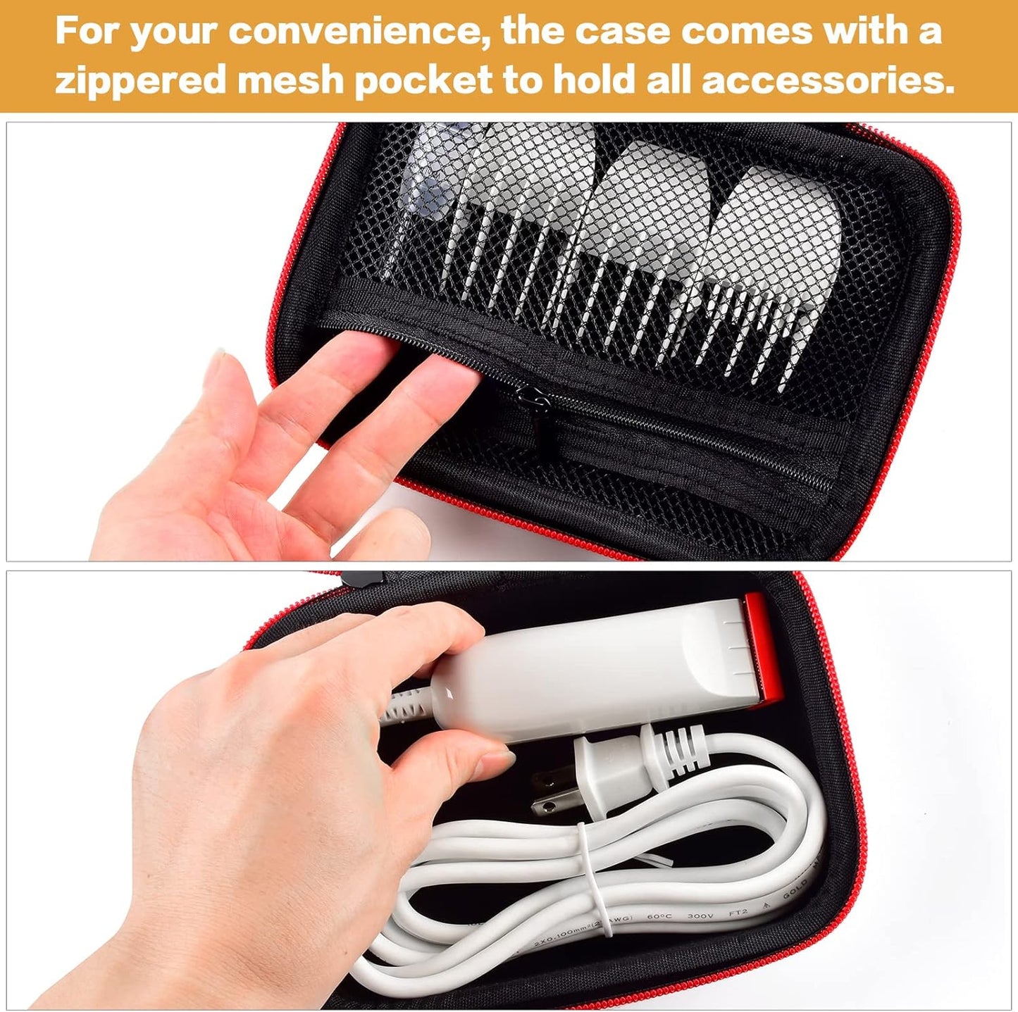 ALLPRIMO Hair Clipper Organizer Case - Compatible with Wahl Peanut Classic Trimmer #8685, Black