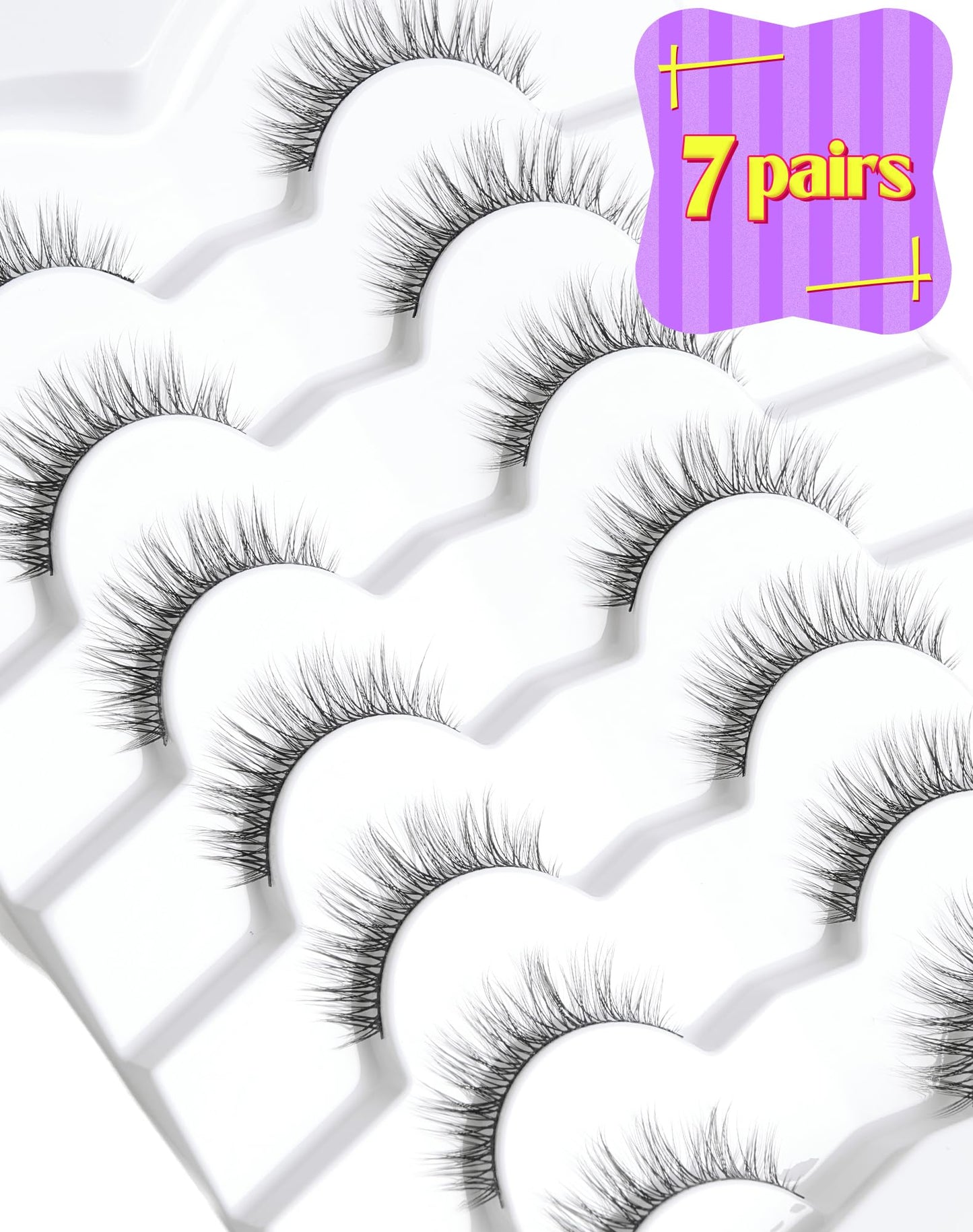 Onlyall Lashes Mink False Eyelashes Natural Wispy Lashes Soft Faux Mink Lashes Fluffy False Lashes DK72