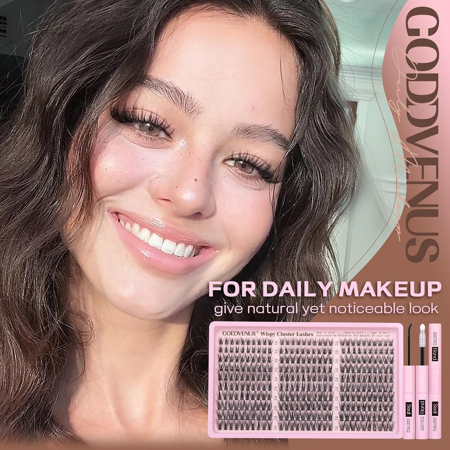 Skiennix Lash Clusters Kit - Wispy DIY Eyelash Extensions | 300pcs C Curl 10-16mm Natural Look