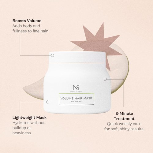 Nunzio Saviano Volume Hair Mask - Lightweight Deep Conditioning Treatment with Aloe Vera - 16.9 oz / 500 mL - Adds Volume, Hydration & Shine