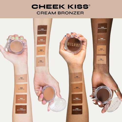 Milani Cheek Kiss Cream Bronzer - Hey Honey | Vegan & Cruelty-Free, Lightweight Glow, Soft Matte Finish