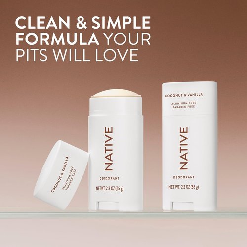 Native Coconut & Vanilla Deodorant Bundle - Twin Pack 2 x 2.3 Oz | Natural & Long-Lasting Freshness