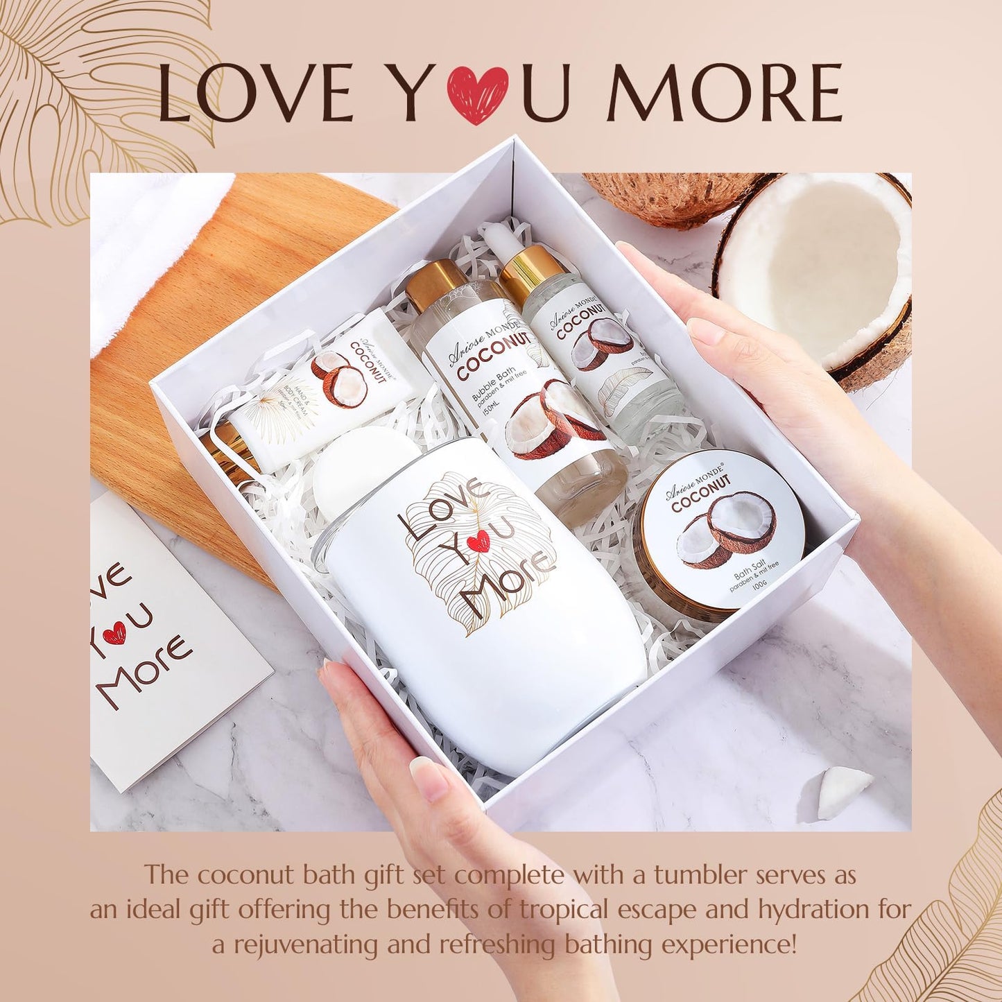 Birthday Gift Box for Women, Spa Tumbler Gifts Get For Her, Spa Gift Basket Care Package of Coffee Mug, Bubble Bath, Hand Cream, Bath Oil, Bath Salt,Shower Steamer, Unique Thank You Gifts