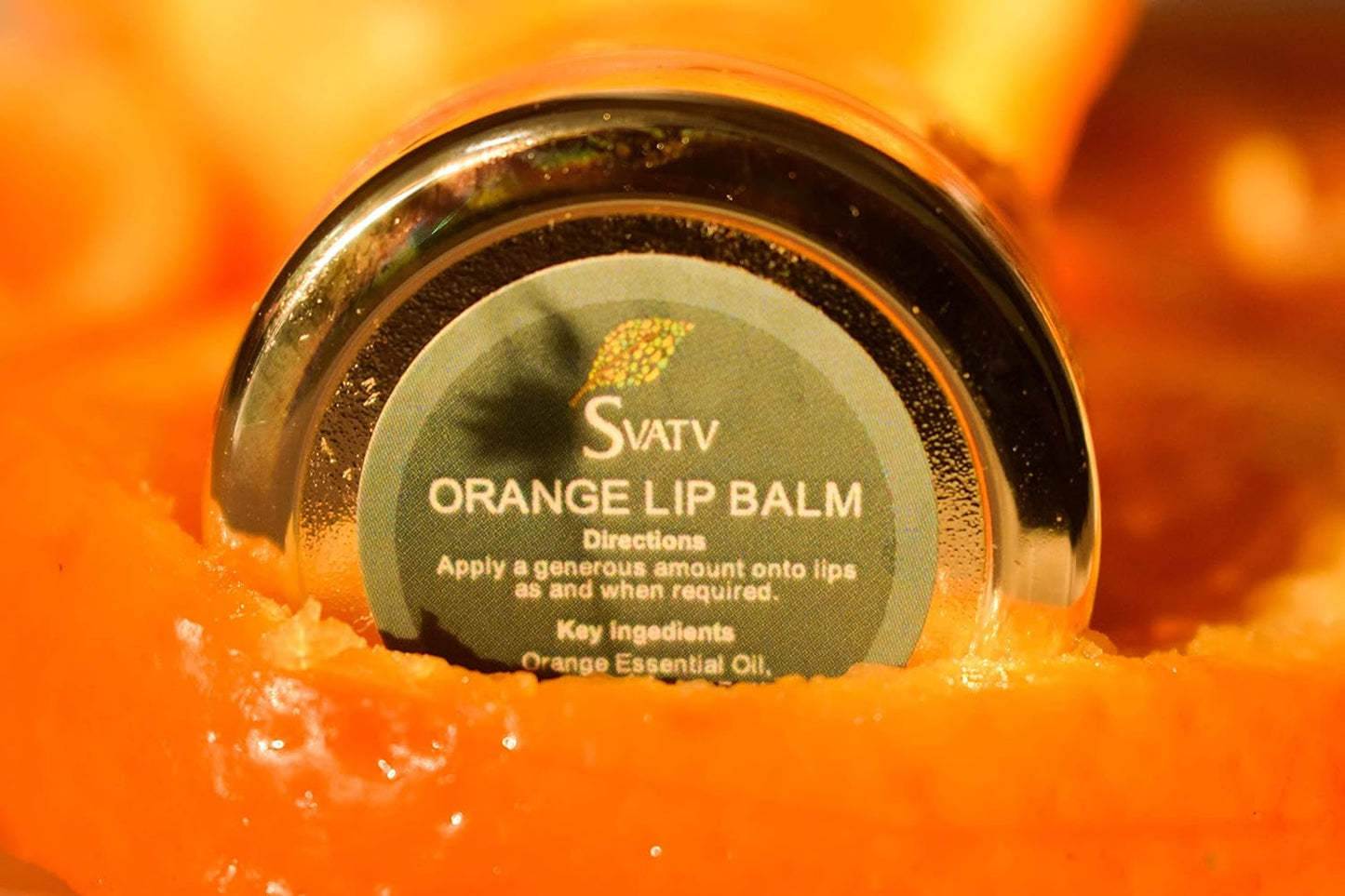 SVATV Orange Flavored Lip Balm. With Natural Ingredients - Shea Butter Beeswax & Coconut Oil To Nourished Repair Dry Or Chapped Lips, Best Moisturizing Lip Balm For Men & Women 15ml / 0.5 Oz