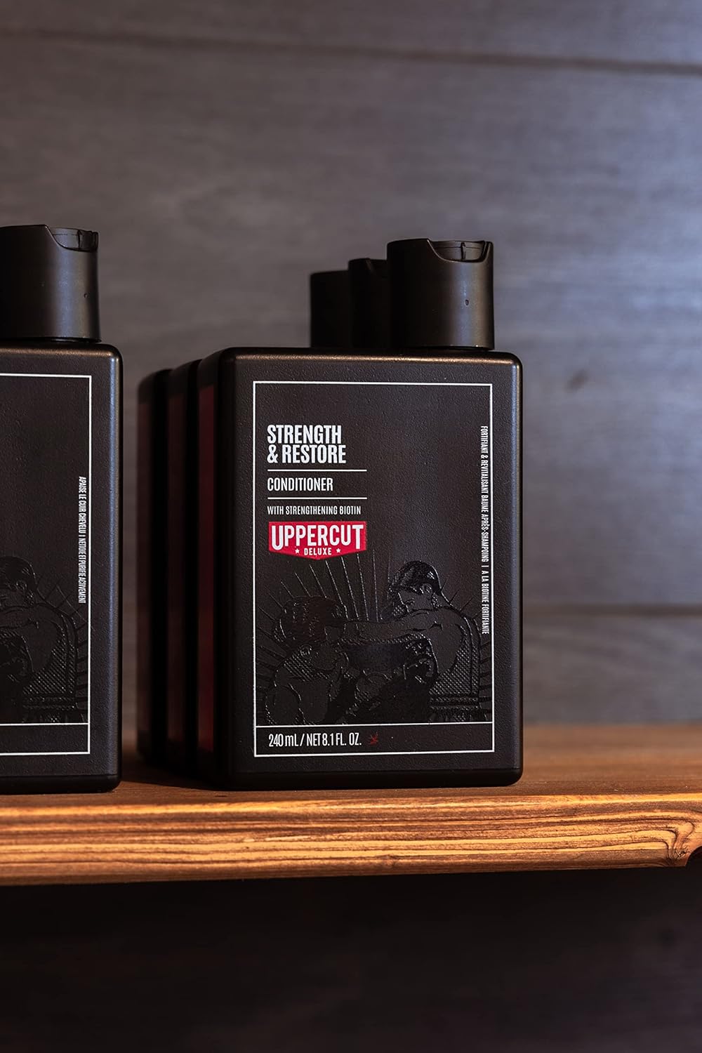 Uppercut Deluxe Conditioner - Strength & Restore 8oz | Biotin & Caffeine for Thin, Fine Hair | Moisturizing Daily Care