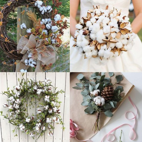 25 Pcs White Cotton Bolls Balls Decor, Dried Cotton Balls for Wreath Decorative, Home, Wedding Decor Balls