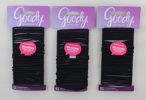 Goody 51Ct Thin Black Elastics