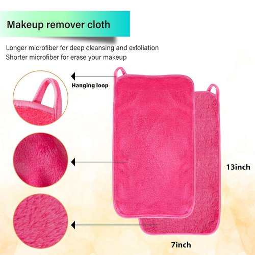 Nugilla Makeup Remover Cloths - 5 Pack Reusable Microfiber Towels for Effortless Makeup Removal