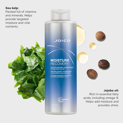 Joico Moisture Recovery Conditioner - Moisturizing Formula for Thick, Coarse Hair | Restores Smoothness & Elasticity