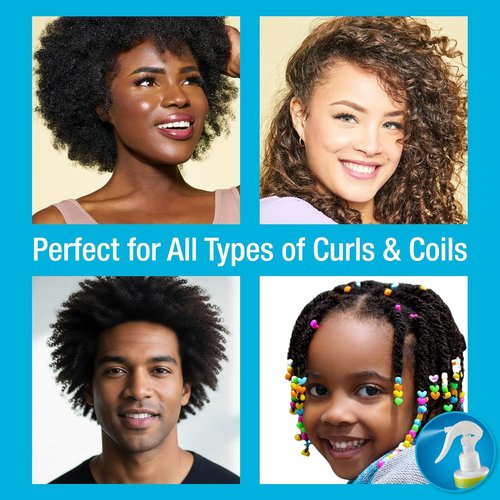 Curly Hair Detangler Spray – Leave-In Conditioner Spray for Kids to Adults – Natural, Vegan – Softens Dry, Brittle, Damaged Curly and Coily Hair – Paraben, Silicone, Soy & Nut Free – 8 fl oz