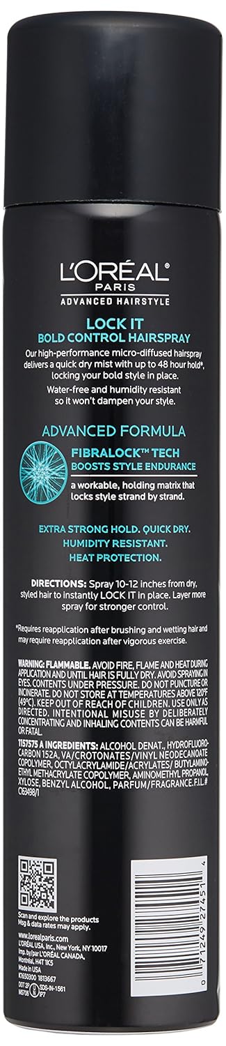 L'Oreal Paris Hairspray - Advanced Hairstyle Lock It Bold Control | 8.25 Ounce Size
