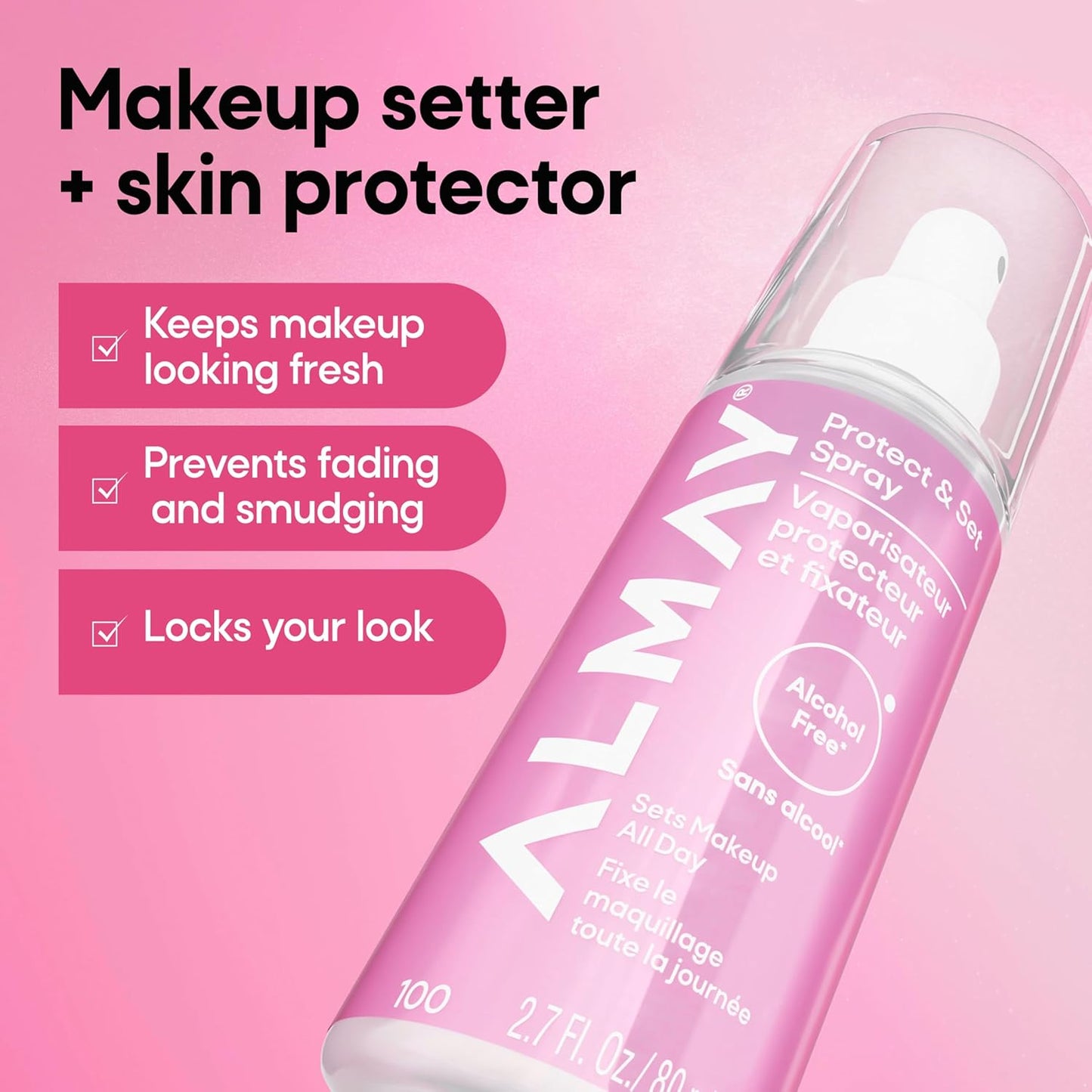 Almay Protect & Set Spray - Hydrating Vegan Makeup Setting Spray | 2.7 fl oz for All-Day Wear
