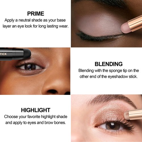FV Cream Shimmer Eyeshadow Stick，Long Lasting & Waterproof, Multi-Use & High Pigment Eyeshadow Makeup Stick, Golden Shimmer