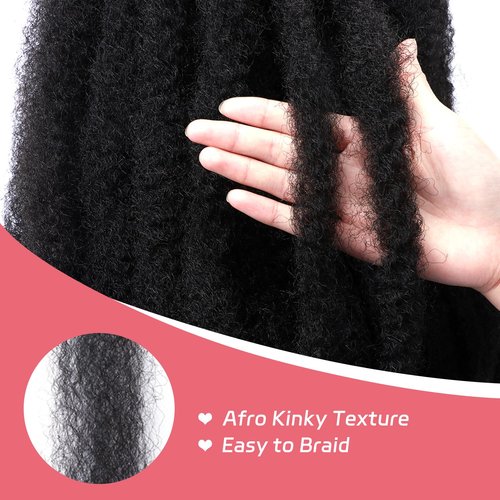 Marley Twist Braiding Hair-24Inch 8packs Cuban Twist Hair Soft Marley Hair for Black Women(1B, 24 Inch (Pack of 8))
