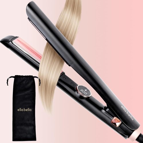 ELLA BELLA® Slimline Hair Straightener - Infrared Technology | 2-in-1 Styling Tool | 10 Heat Settings | Portable Design