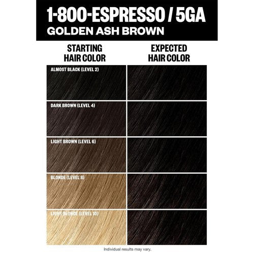 IGK Permanent Hair Dye Color Kit - 5GA1-800 Espresso Golden Ash Brown | 100% Gray Coverage, Strength & Shine