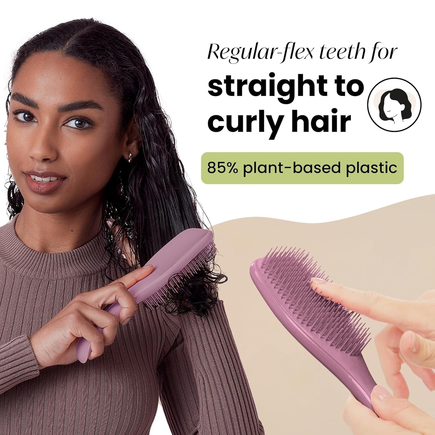 Tangle Teezer Ultimate Detangler Brush - Plant-Based Design for Dry & Wet Hair, Earthy Purple