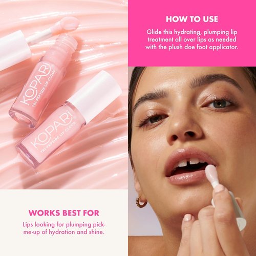 Kopari Tri-Peptide Lip Cloud - Infused with Ceramides & Hyaluronic Acid for Soft, Plump Lips