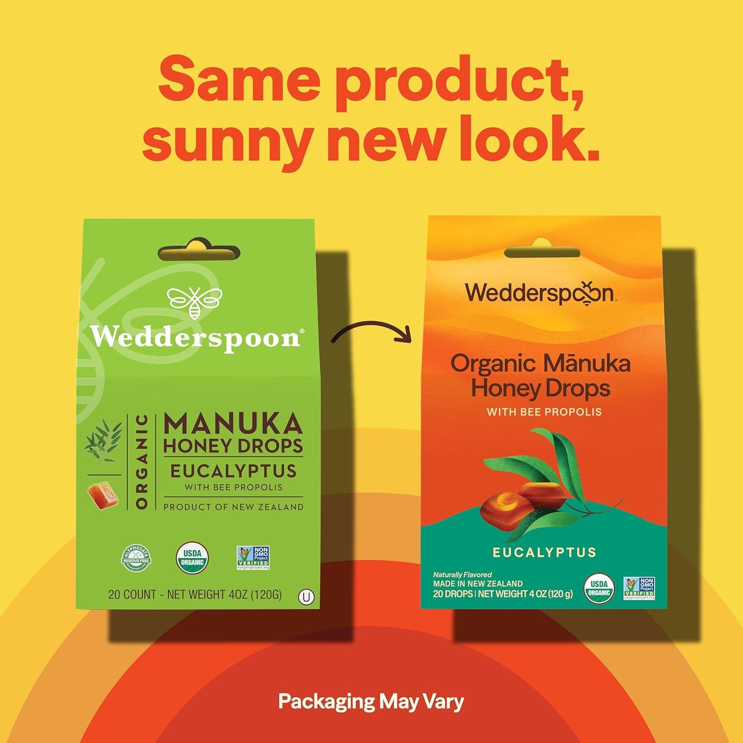 Wedderspoon Organic Manuka Honey Drops - Eucalyptus & Bee Propolis, 20 Count | USDA Organic Natural Remedy