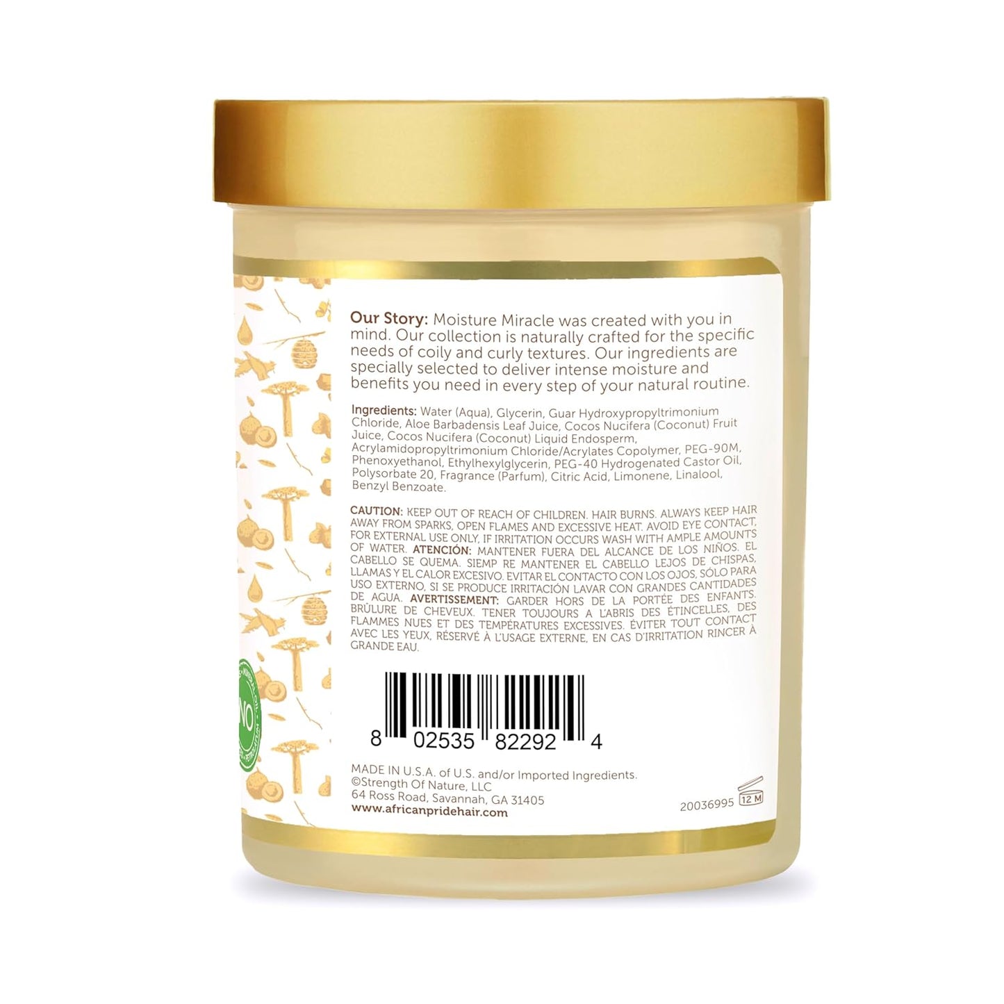 African Pride Moisture Miracle Pre-Shampoo Hair Detangler - Hydrates & Strengthens with Aloe & Coconut Water | 18 oz.