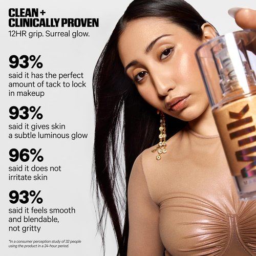 Milk Makeup Hydro Grip + Glow Primer - Illuminating, Silicone-Free Face Primer with Hyaluronic Acid - 1 oz