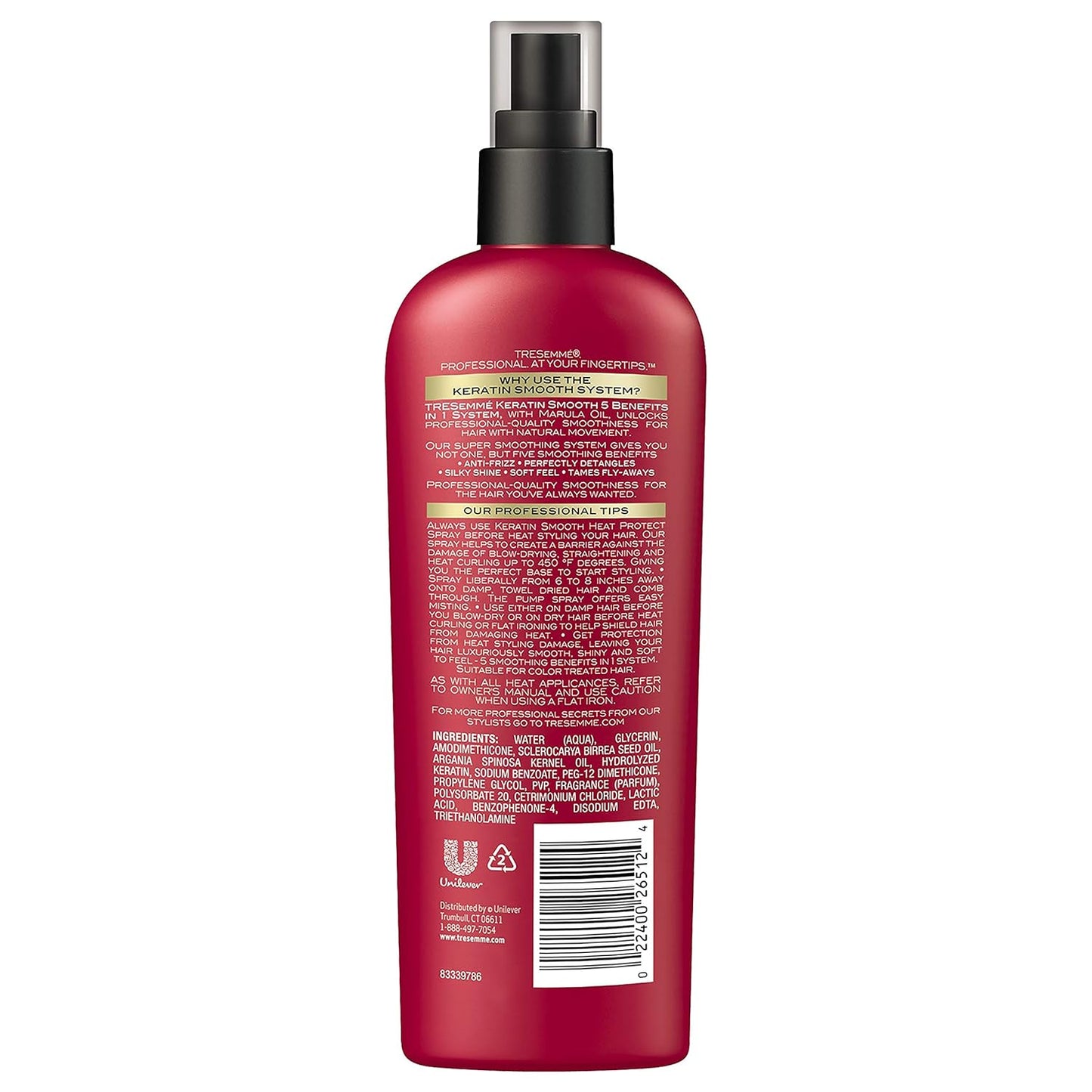 Tresemme Keratin Smooth Heat Defense Spray - 8 Ounce | Protects Hair from Heat Damage