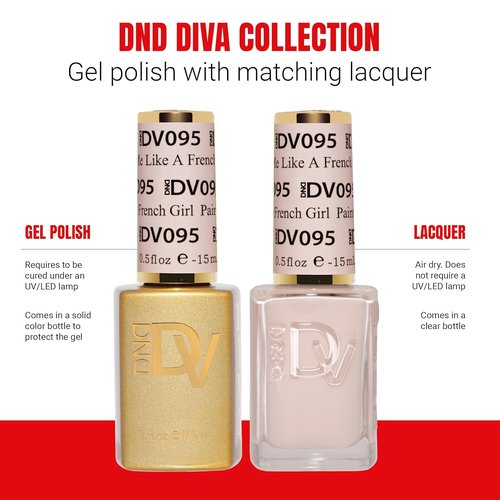 DND Gel Polish Set - Coquette Collection | UV/LED Gel & Air Dry Nail Lacquer Duo - 0.5 Fl Oz