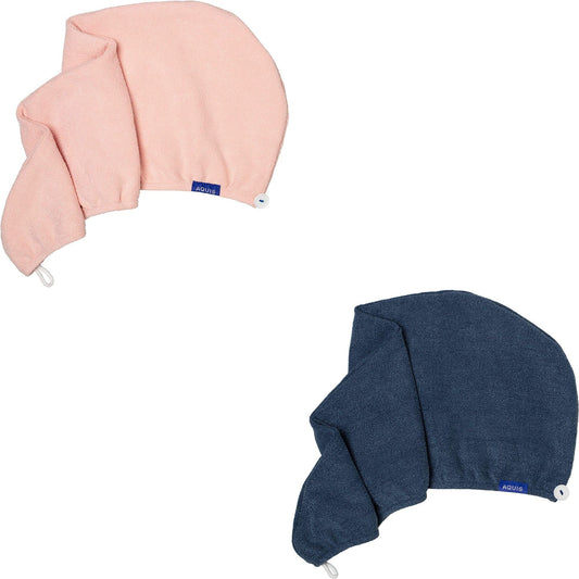 AQUIS Hair Wrap Hair-Drying Tool Bundle, Water-Wicking, Ultra-Absorbent Recycled Microfiber