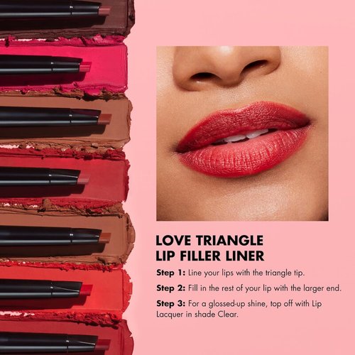 e.l.f. Love Triangle Lip Filler Liner - 2-in-1 Sculpting & Filling Lip Pencil, Long-Lasting Vegan Color, Plum