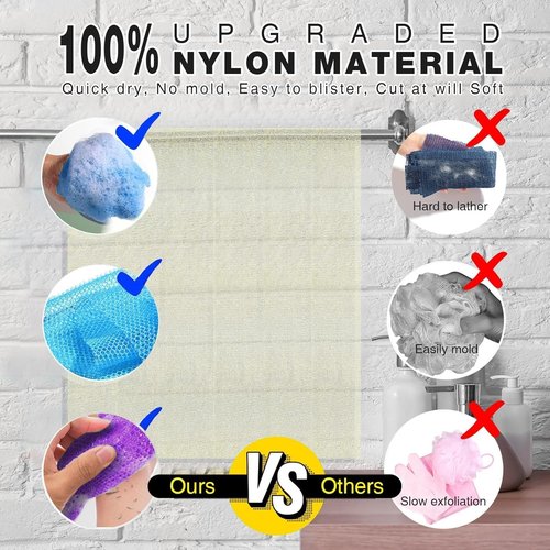 **UJFQBH African Bath Sponge Set - Exfoliating Shower Scrubber for Smooth Skin | 6 Colors Included**