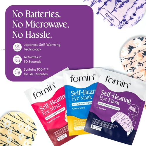 Fomin Self Heating Eye Mask- 20 Pack - Variety Pack Heated Eye Mask, Disposable Self Heating Steam Mask for Home, Sleep, Spa, Easter & Relaxation Gifts for Women