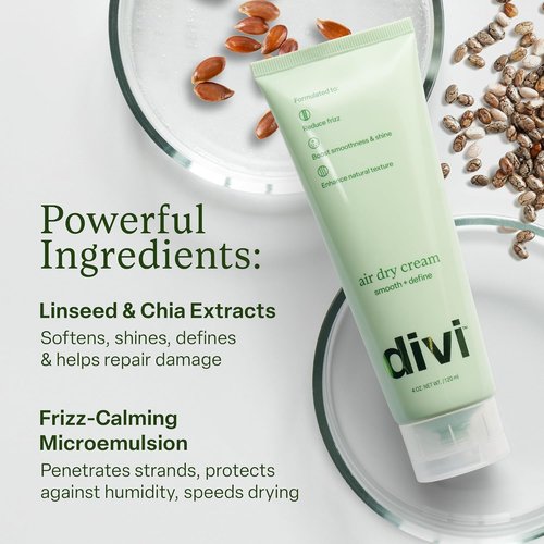 Divi Air Dry Styling Cream - Smooths & Defines Curly, Wavy, Frizzy Hair | 4 Oz