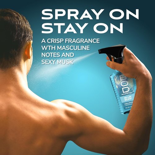 BOD Man Blue Surf Body Spray - Refreshing Fragrance for Men | 8 Fl Oz