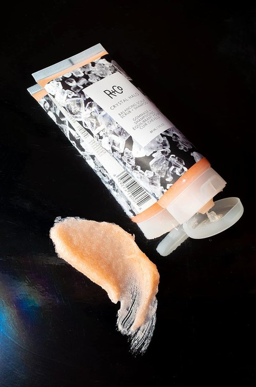 R+Co Crystal Halo Scalp Scrub & Shampoo - Purifies, Cleanses & Balances | Vegan & Cruelty-Free | 3 Oz