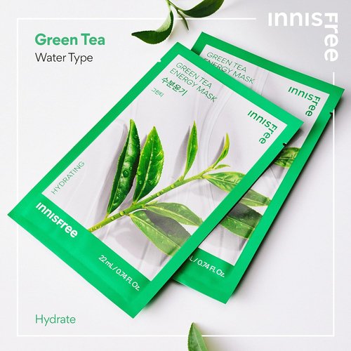 Innisfree Energy Mask - Korean Sheet Mask with Hydrating Serum for Soothing & Glowing Skin Care