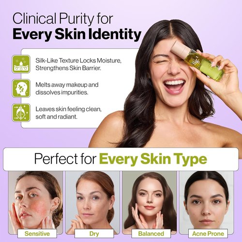 Fig.1 Micellar Oil Cleanser - Gentle Makeup Remover & Facial Cleanser with Squalane | 3.4 Oz Refillable
