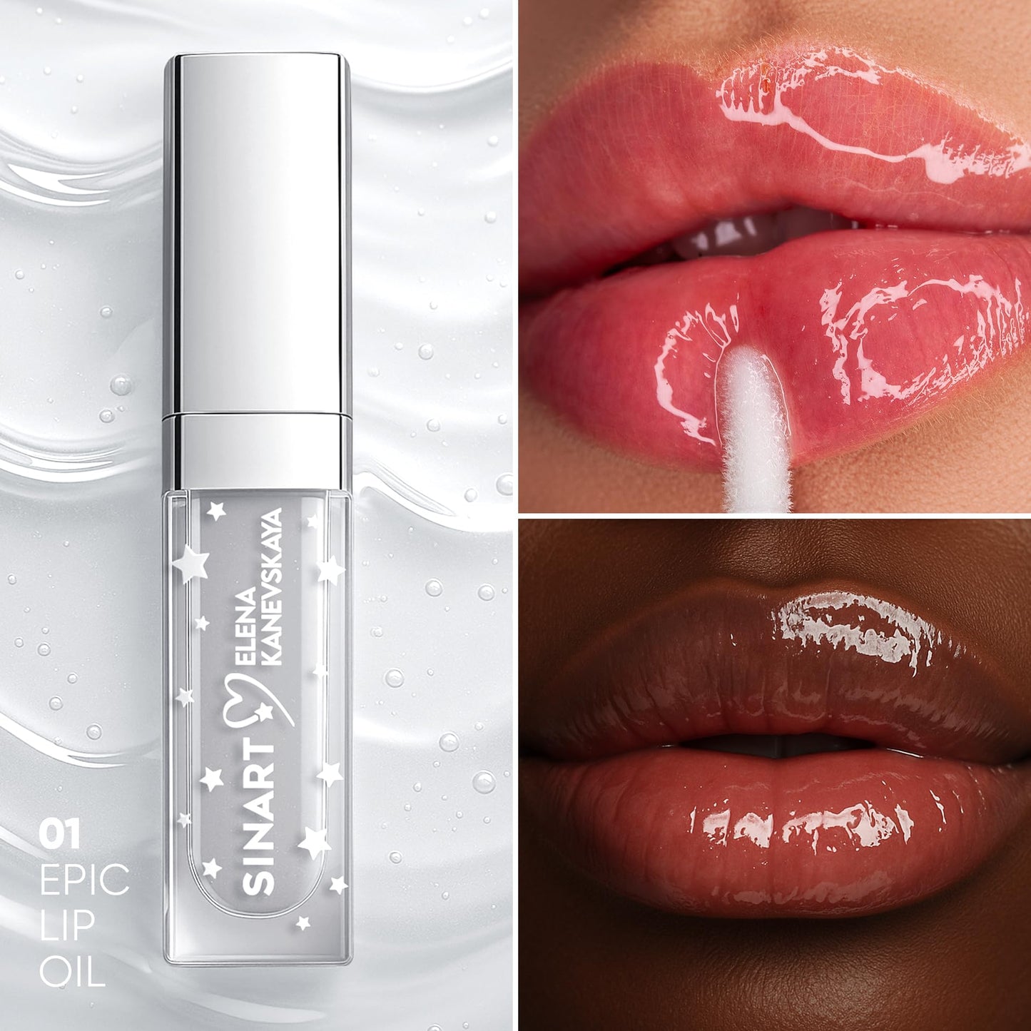 SINART Epic Lip Oil, Moisturizing Lip Treatment, Non-Sticky Formula Lip Gloss,High Shine Finish