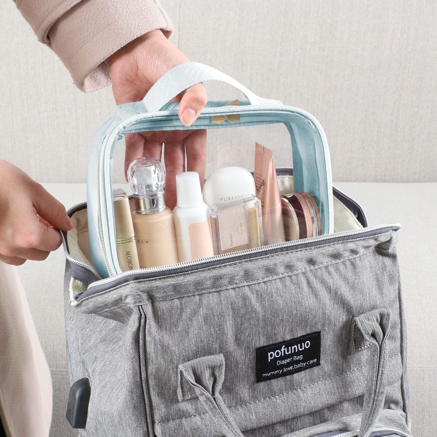 PACKISM TSA Approved Toiletry Bag, 3 Pack Clear Makeup Bags with Handle Large Opening, Clear Toiletry Bags Fit Carry-on Travel Essentials, Quart-sized Clear Travel Bags for Toiletries, Multicolor