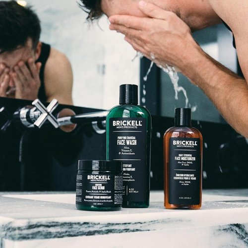 Brickell Men's Activated Charcoal Facial Cleanser & Daily Face Care Routine | Natural & Organic