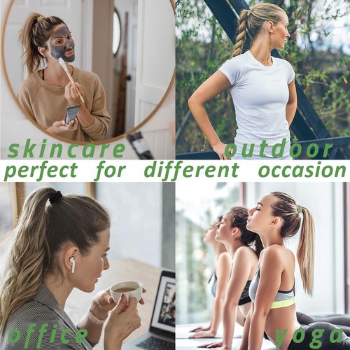 24 Pcs Boho Hair Ties for Women, Elastic Hair Ties No Damage, Hair Bands for Thin and Thick Hair, Black Brown Ponytail Holders for Girls, Cute Hair Tie Bracelet