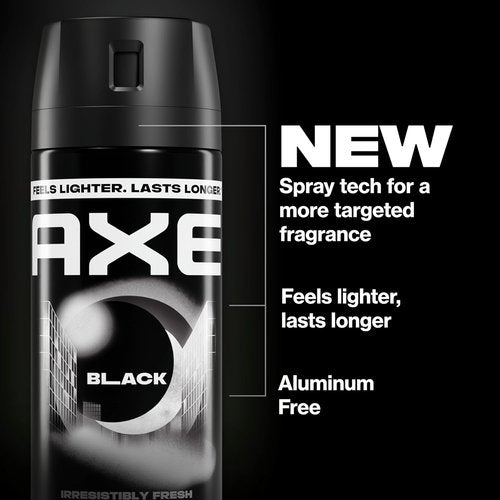 AXE Body Spray - Black 48-Hour Freshness - Aluminum-Free | 3 Count, 2.9 oz Each
