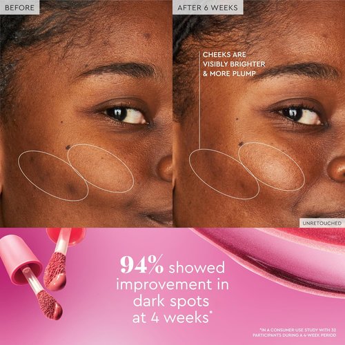 Glow Recipe Niacinamide Dewy Flush Tinted Liquid Blush Serum - Hydrating & Brightening Soft Pink Tint - Dragon Fruit Flush (0.4 oz)